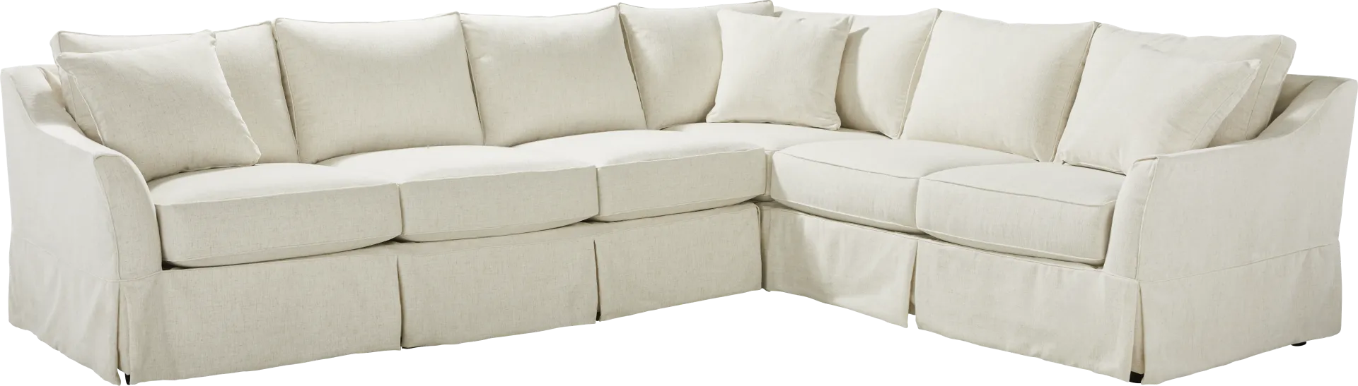 Pacific Grove White Slipcover 2 Pc Sleeper Sectional - Image 2