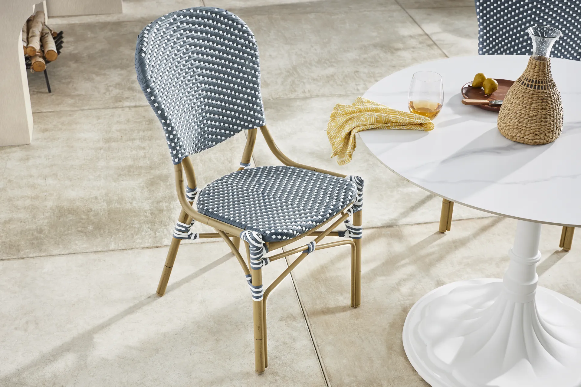 Juliette II Navy Outdoor Side Chair - Image 7