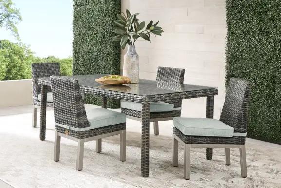 Montecello Gray 5 Pc Outdoor Dining Set with Mist Cushions