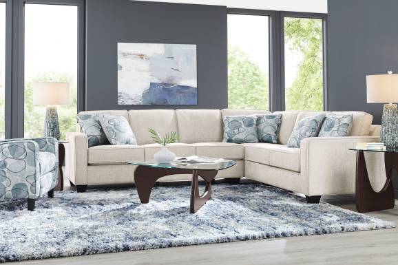 Alanis Bay White 2 Pc Gel Foam Sleeper Sectional