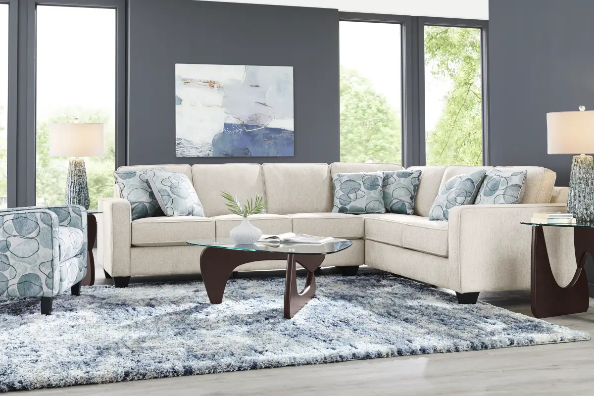 Alanis Bay White 2 Pc Gel Foam Sleeper Sectional
