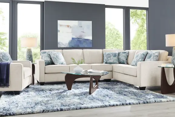 Alanis Bay White 2 Pc Sectional