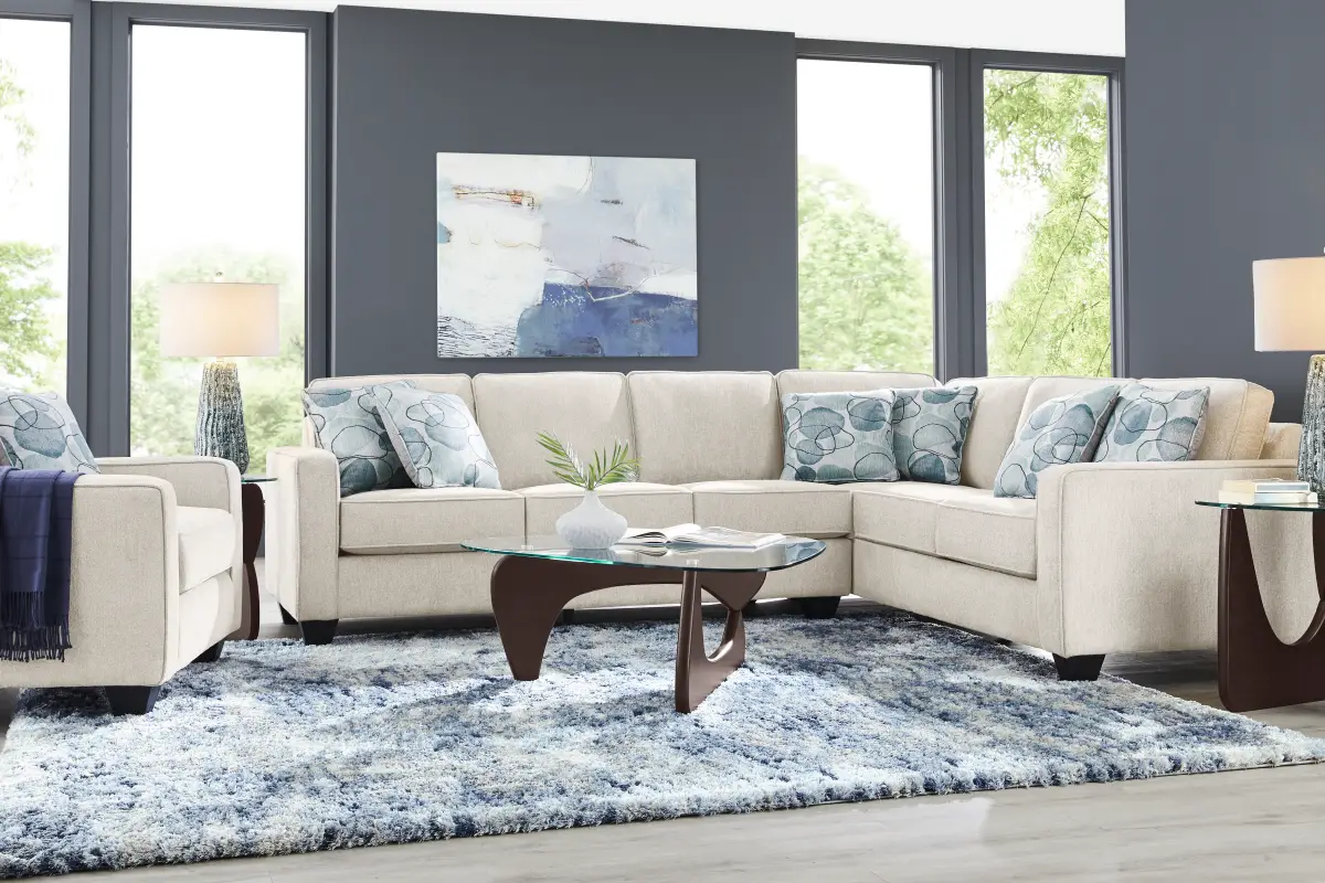 Alanis Bay White 2 Pc Sectional