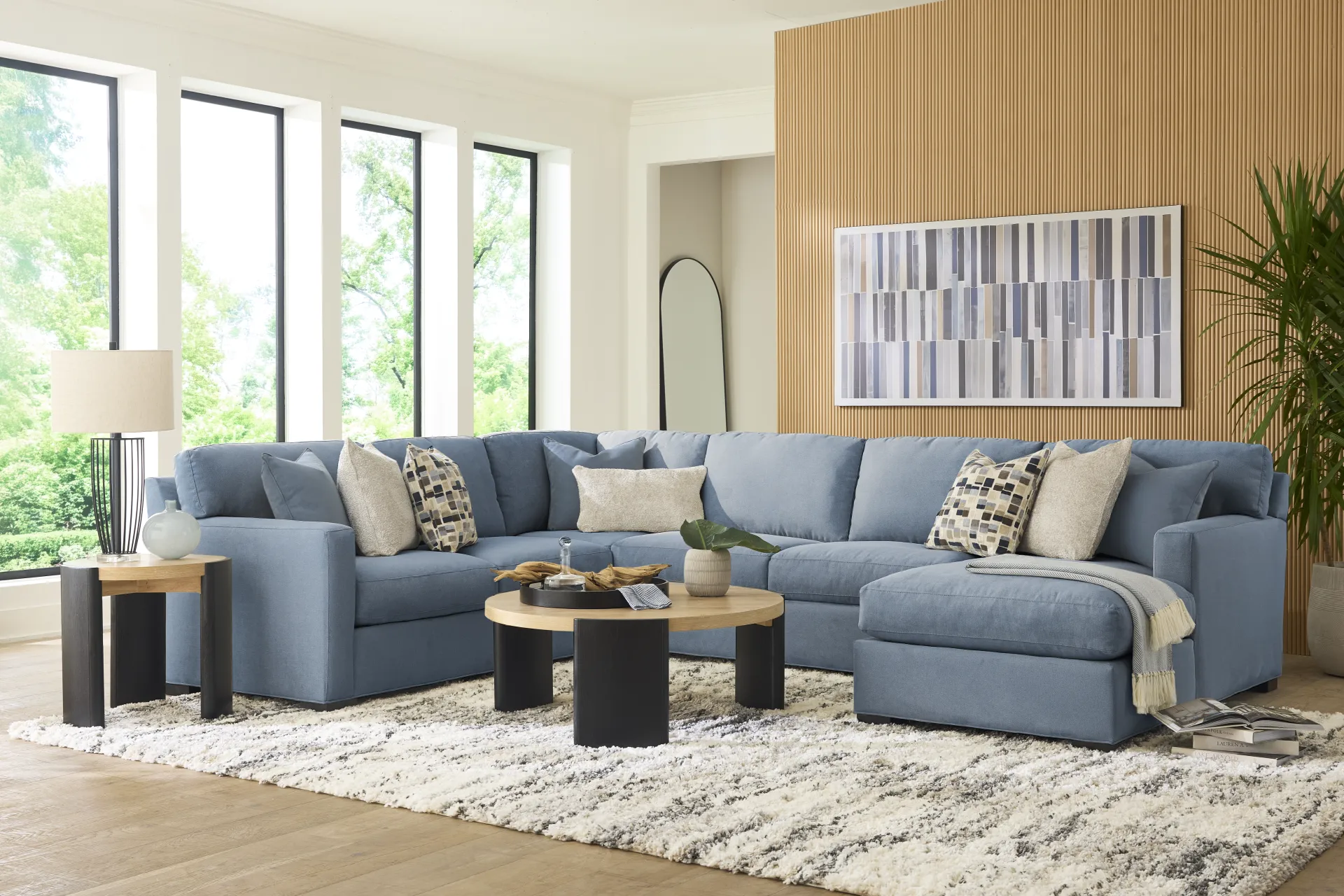 Harmonie Blue 3 Pc Sectional - Image 1