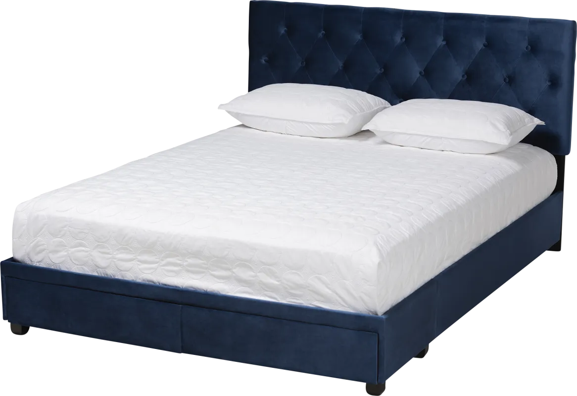 Tigertube Navy Queen Storage Bed
