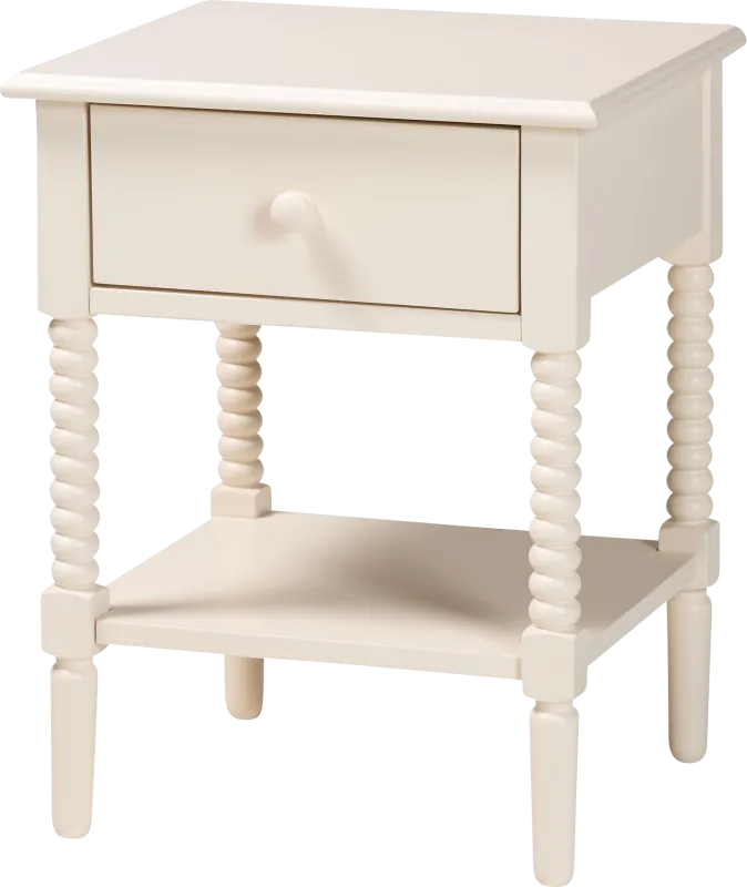 Jetexe Ivory Nightstand