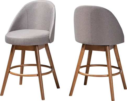Honeybridge Gray Counter Height Stool, Set of 2