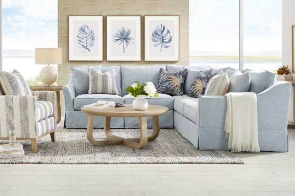 Pacific Grove Blue Slipcover 2 Pc Sectional