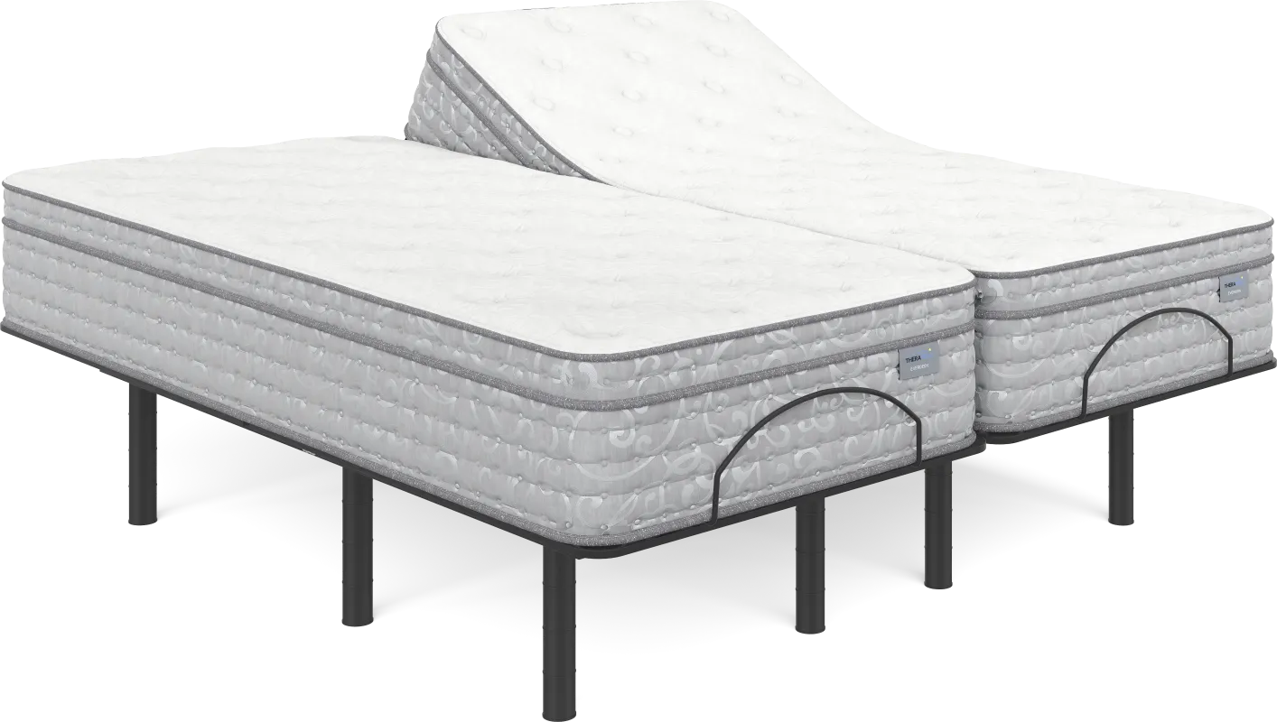 Therapedic Everdeen Split King Mattress with Head Up Only Base