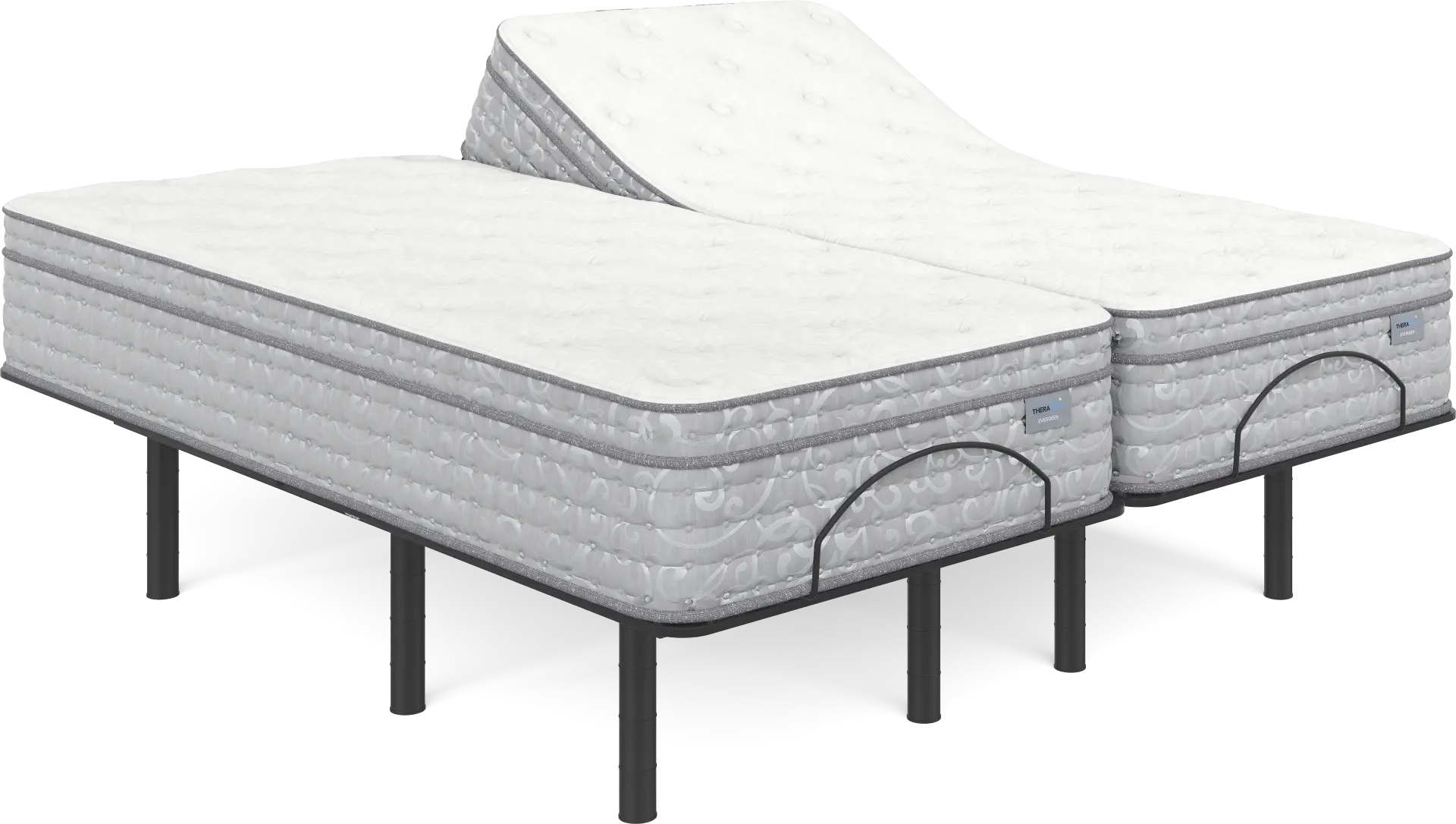 Therapedic Everdeen Split King Mattress with Head Up Only Base