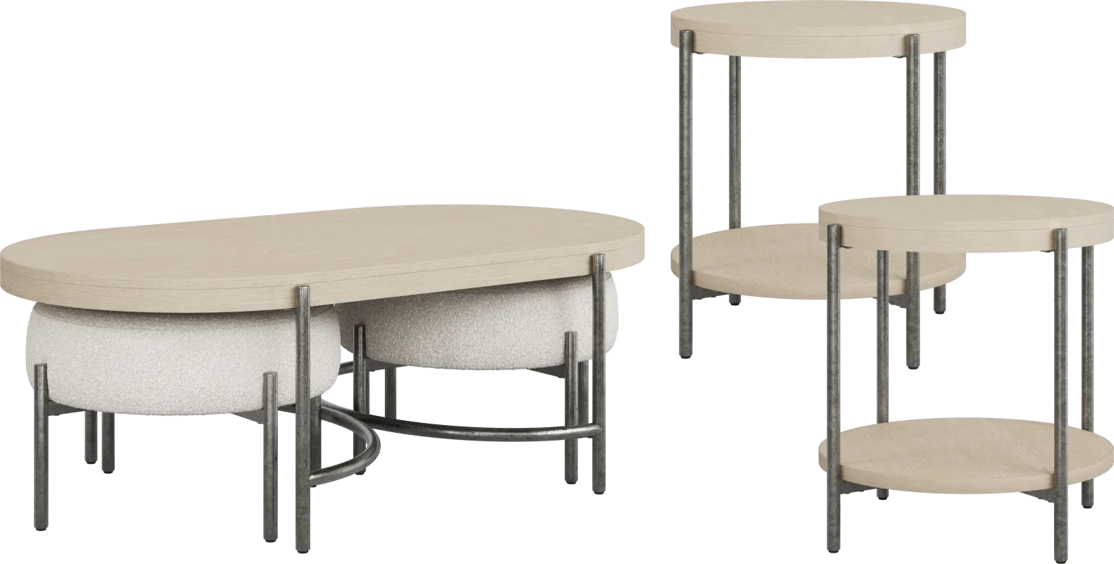 Cheshire Gray 3 Pc Table Set