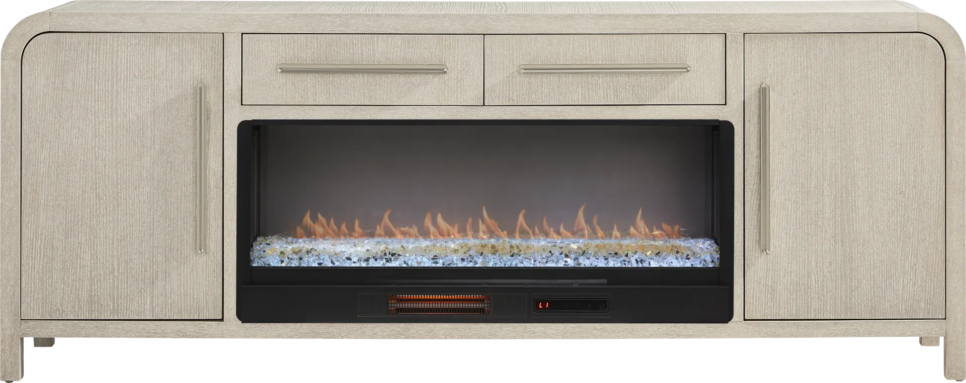 Canyon Light Gray 84 in. Console with Electric Fireplace