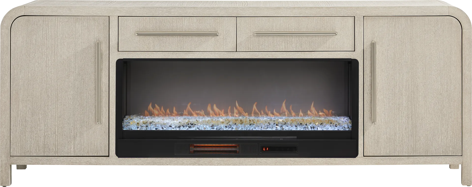 Canyon Light Gray 84 in. Console with Electric Fireplace - Image 1