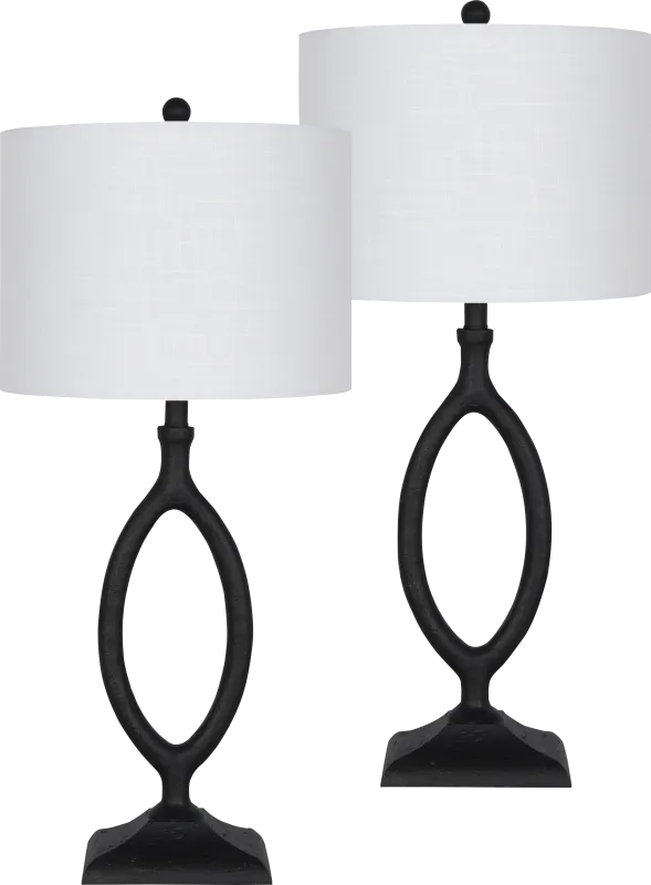 Cahalan Court Black Table Lamp Set of 2