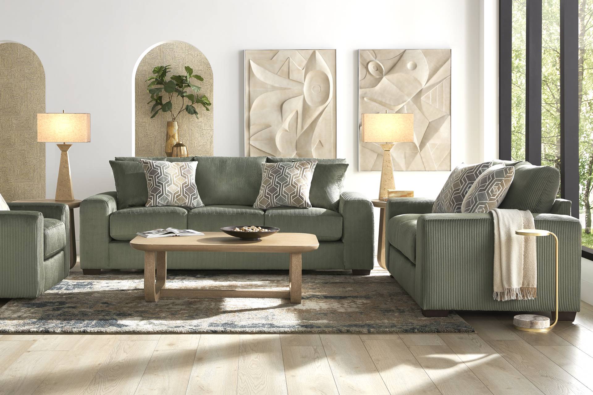 Cordelle Green 7 Pc Living Room full room