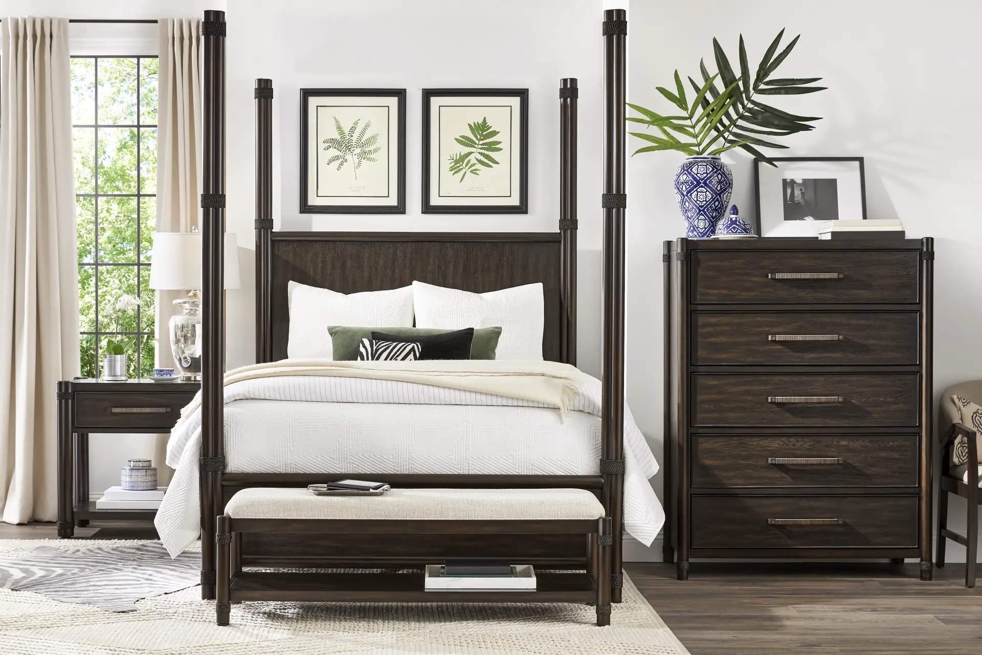 Vineyard Estates Brown 5 Pc Queen Poster Bedroom