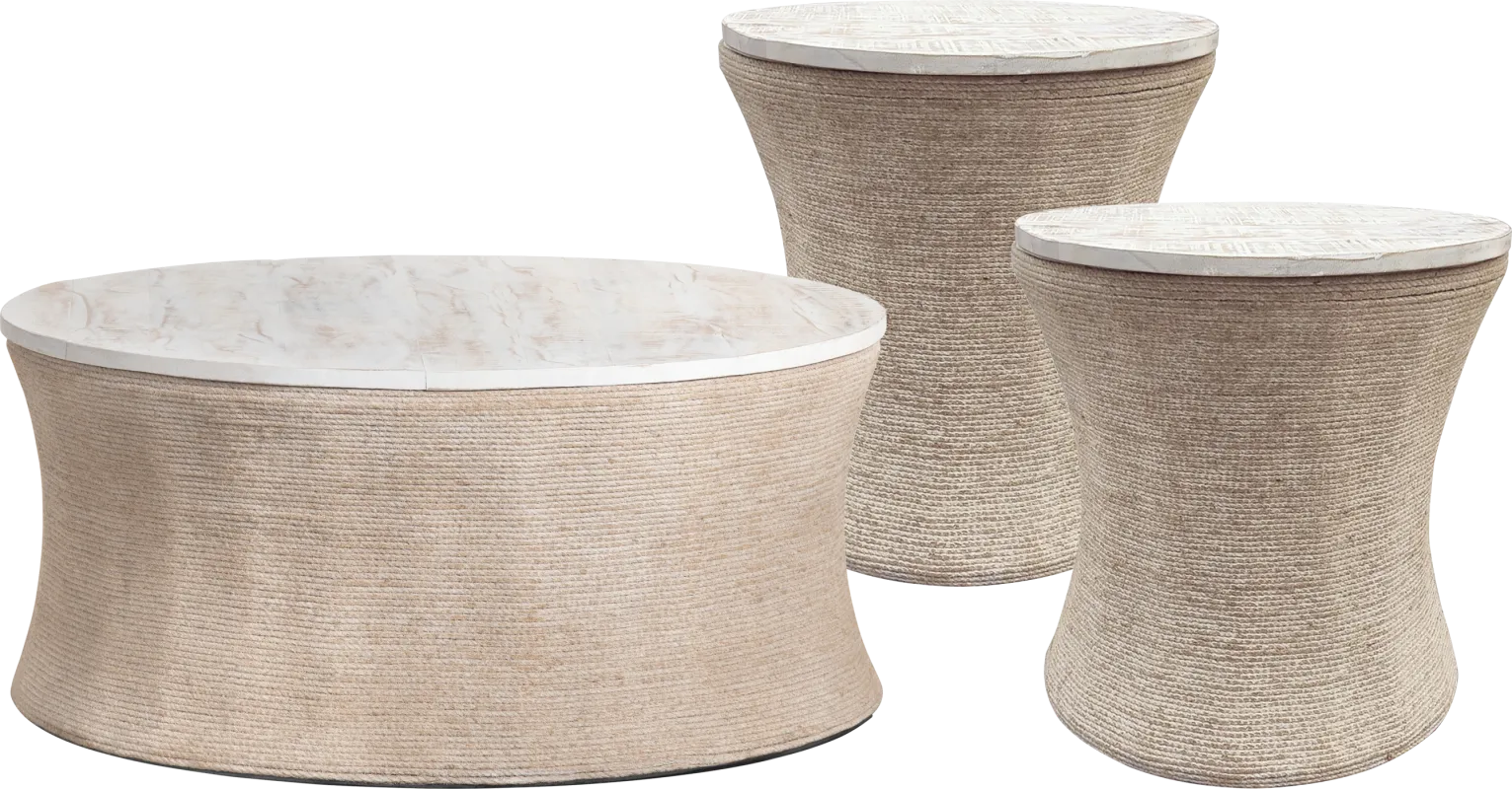 Elysium Natural 3 Pc Table Set
