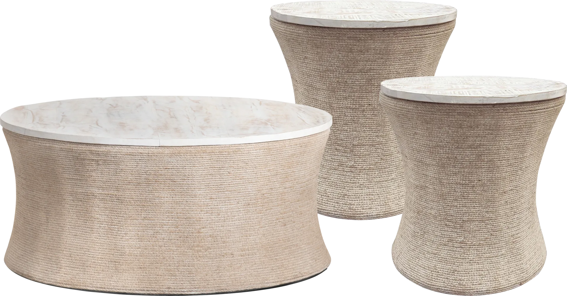Elysium Natural 3 Pc Table Set - Image 1