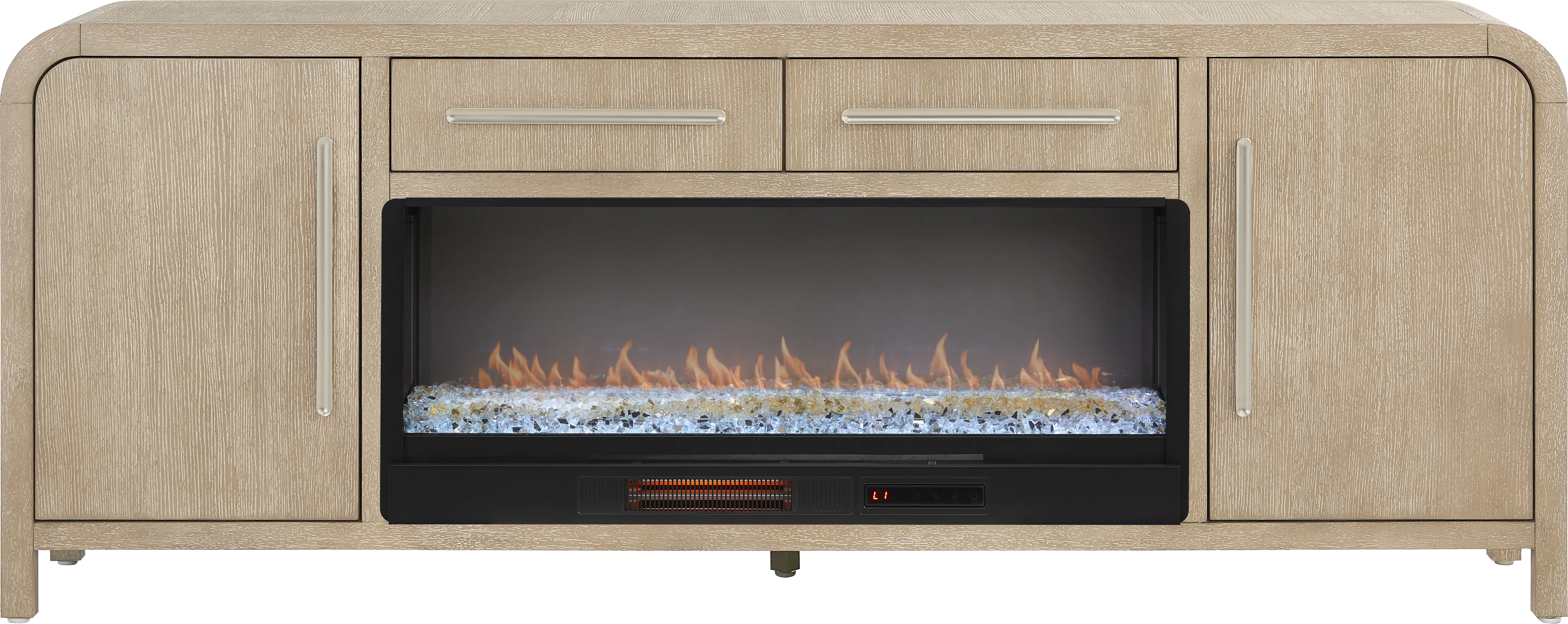 Canyon Sandstone 84 in. Console with Electric Fireplace - Thumbnail - Image 1