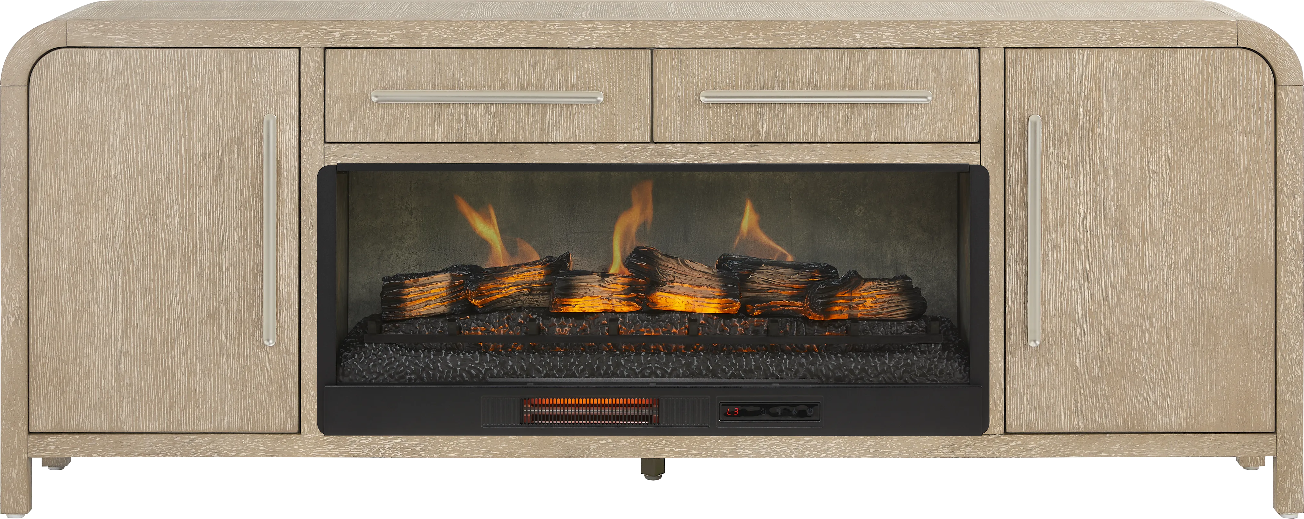 Canyon Sandstone 84 in. Console with Electric Log Fireplace - Thumbnail - Image 1