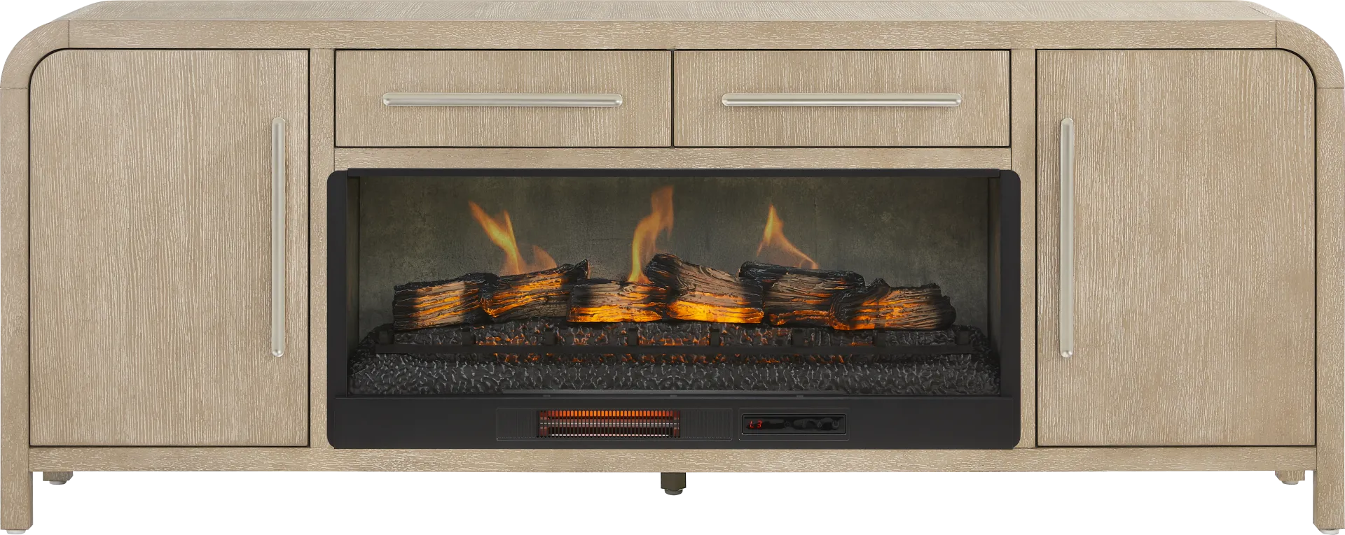 Canyon Sandstone 84 in. Console with Electric Log Fireplace - Image 1