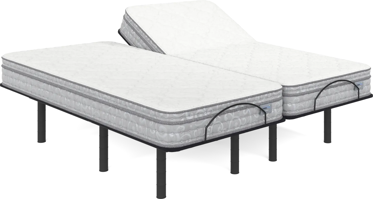 Therapedic Aurora Split King Mattress with Head Up Only Base