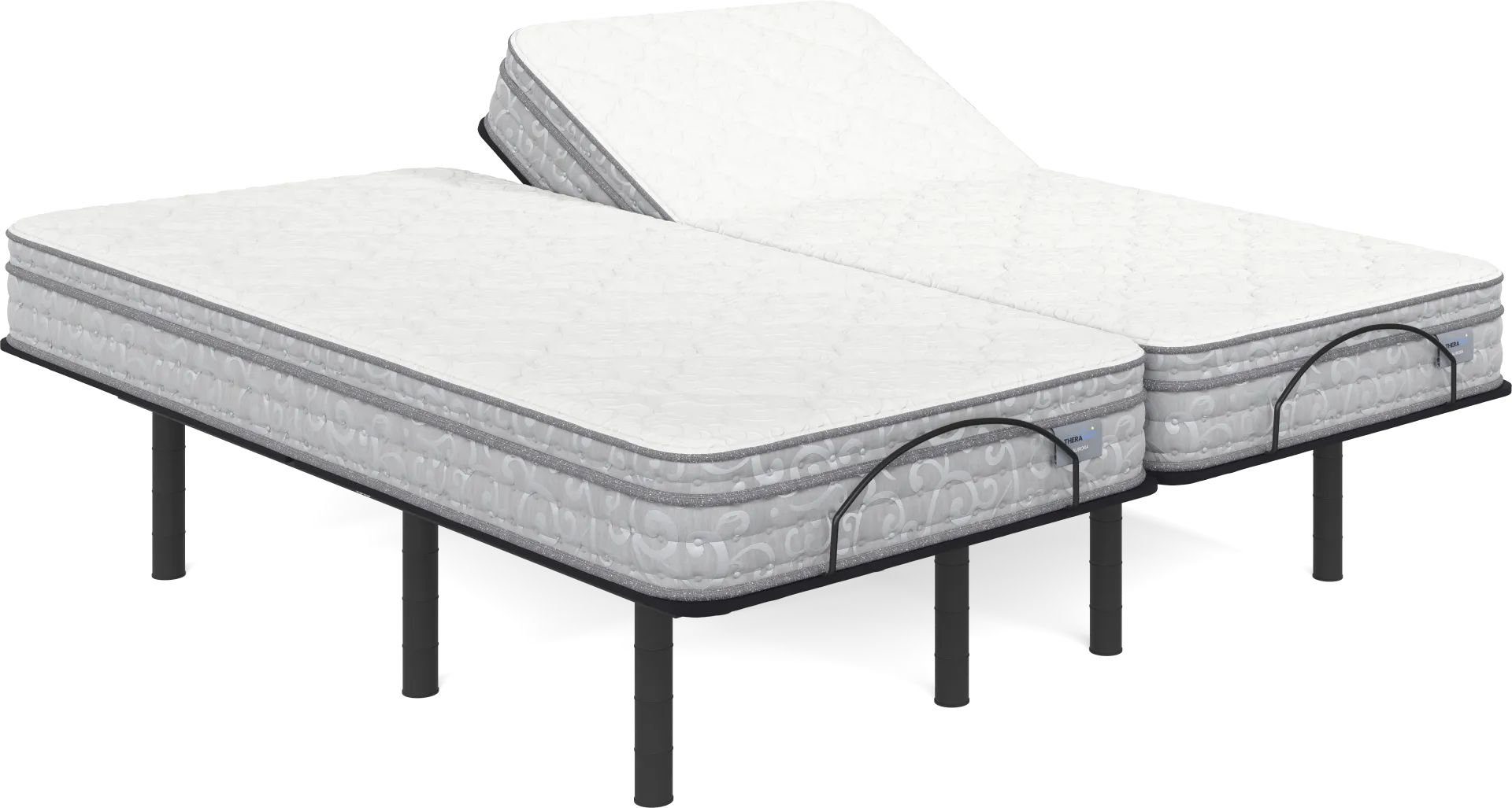 Therapedic Aurora Split King Mattress with Head Up Only Base - Image 1