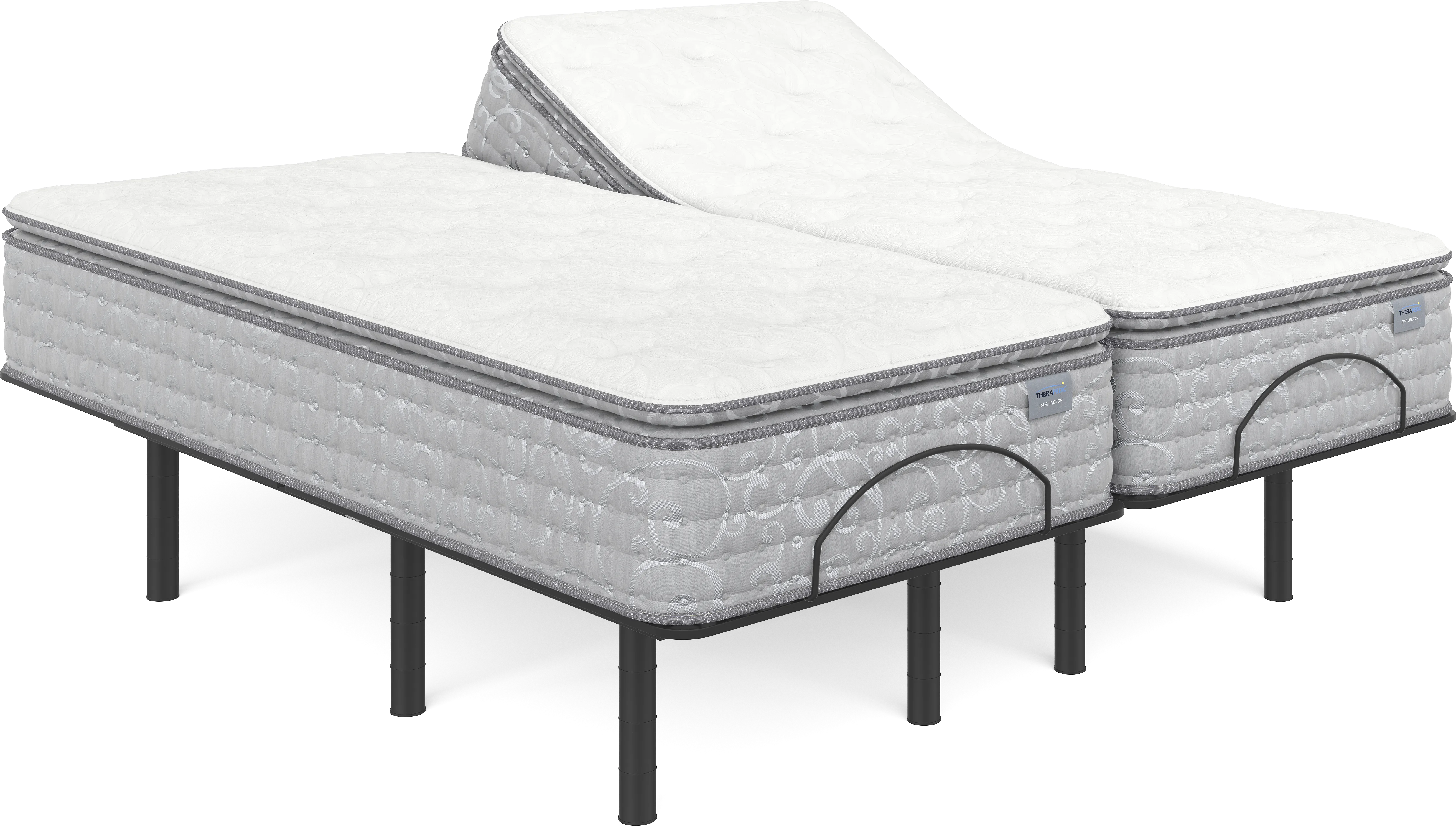 Therapedic Darlington Split King Mattress with Head Up Only Base - Thumbnail - Image 1