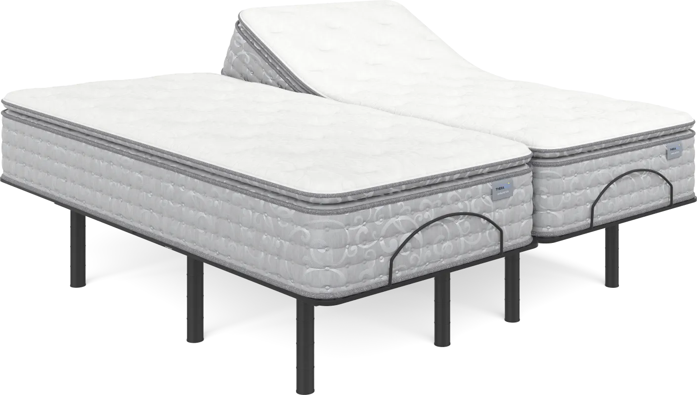 Therapedic Darlington Split King Mattress with Head Up Only Base