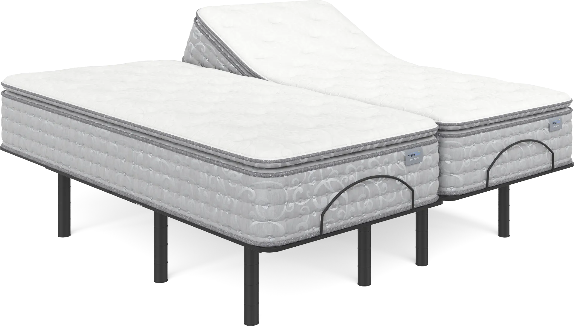 Therapedic Darlington Split King Mattress with Head Up Only Base - Image 1