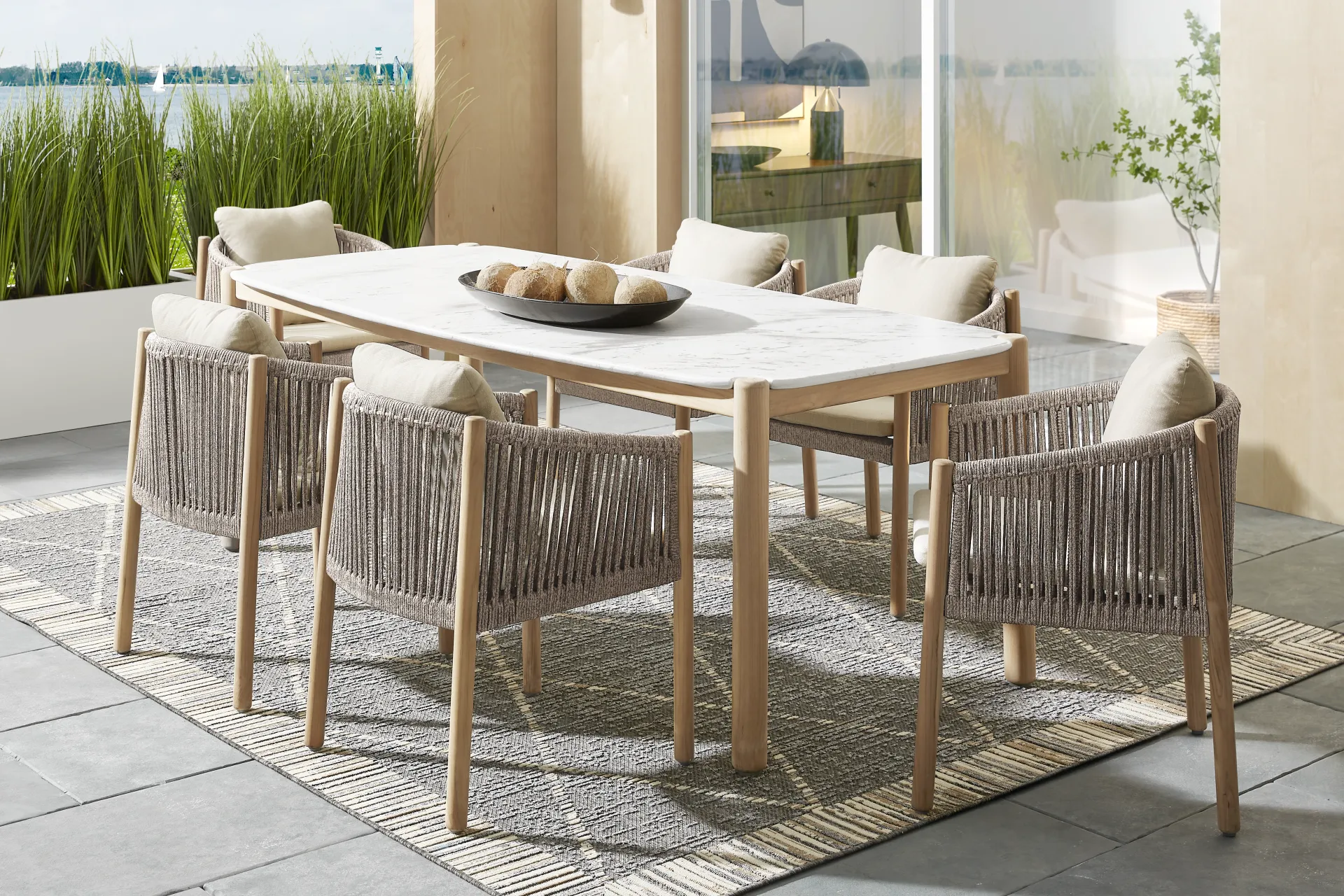 Koda White 86 in. Outdoor Dining Table - Image 2