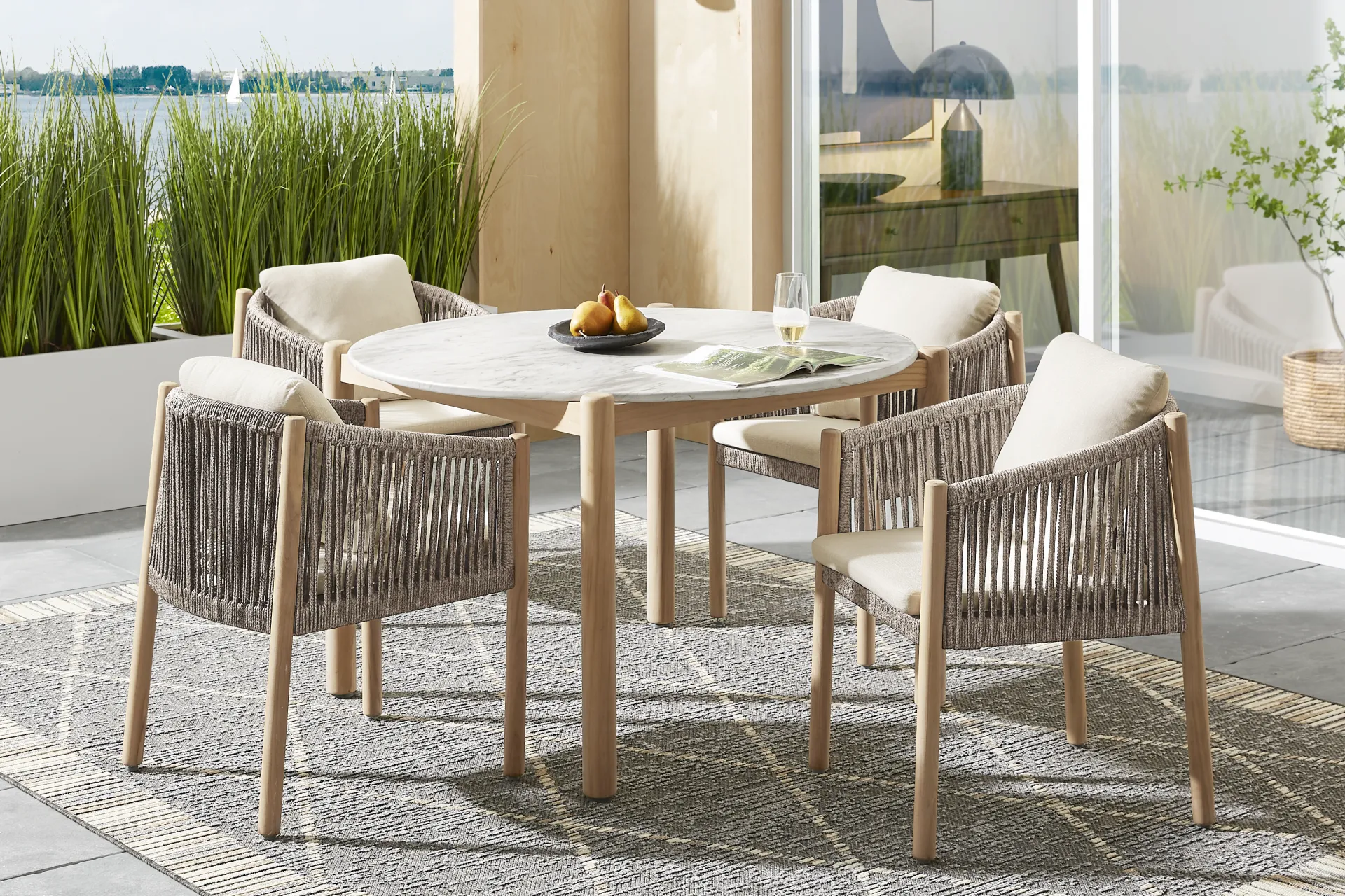 Koda Beige Outdoor Arm Chair - Image 1