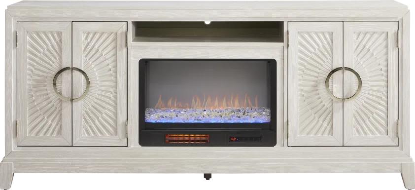 Sunside Way Sand 82 in. Console with Electric Fireplace