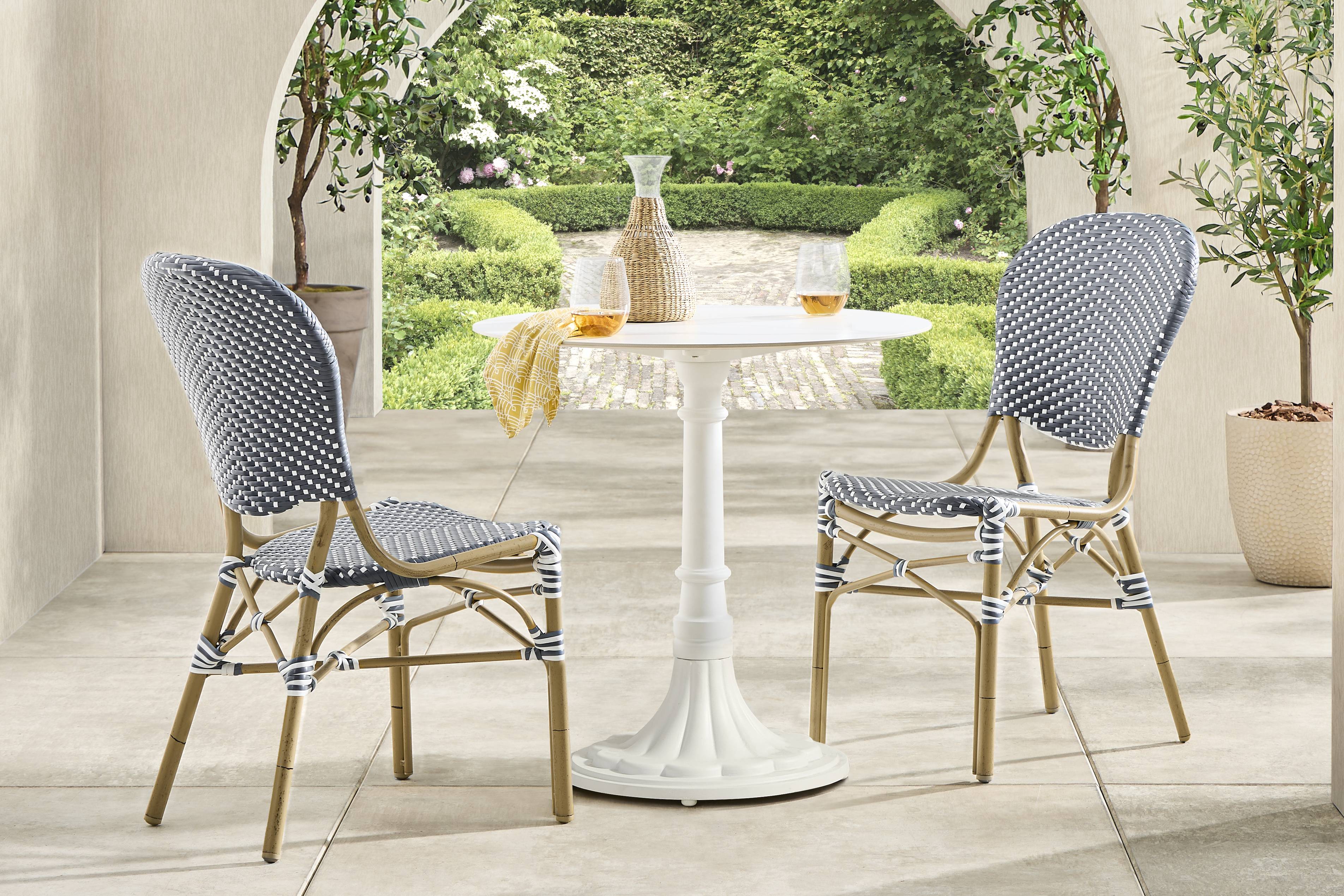 Juliette II Navy Outdoor Side Chair - Thumbnail - Image 2