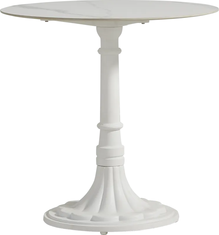 Juliette II White 30 in. Round Outdoor Dining Table