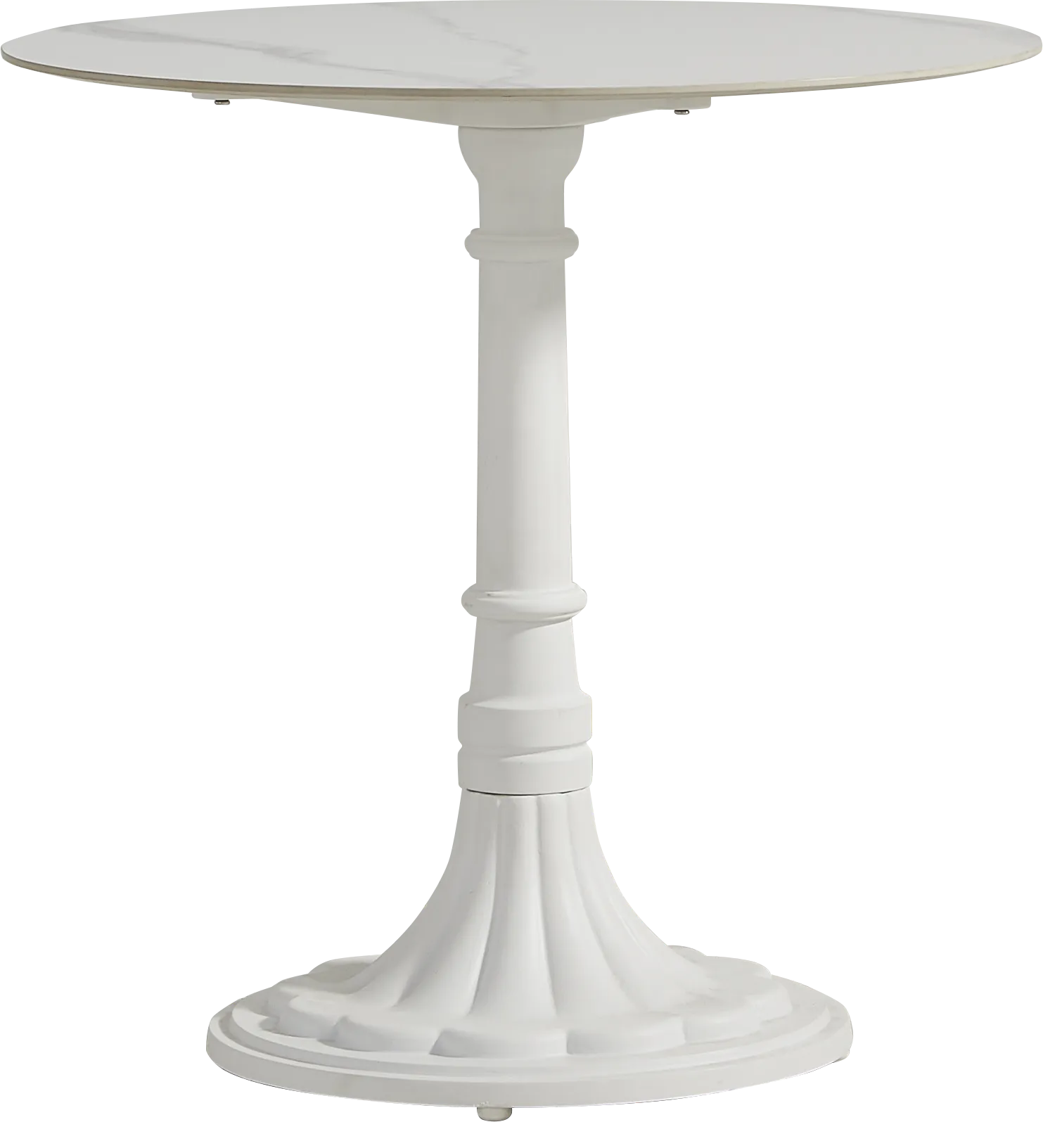 Juliette II White 3 Pc Outdoor Dining Set with Gray Chairs - Image 2