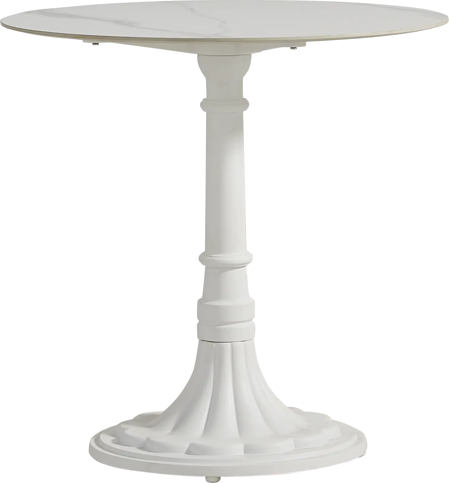 Juliette II White 30 in. Round Outdoor Dining Table