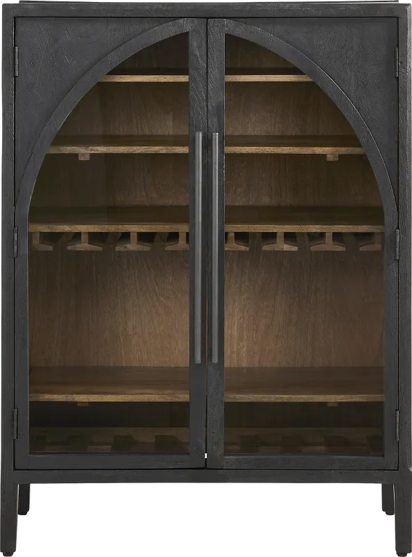 Kings Road Black Wine Cabinet