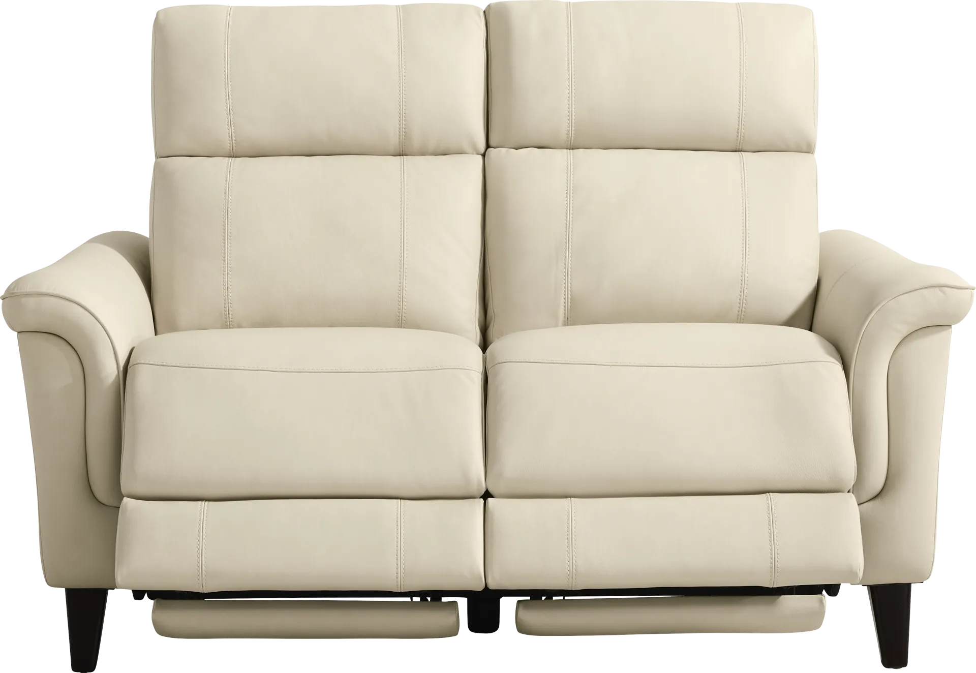 Antonella Beige Leather Dual Power Reclining Loveseat - Image 2