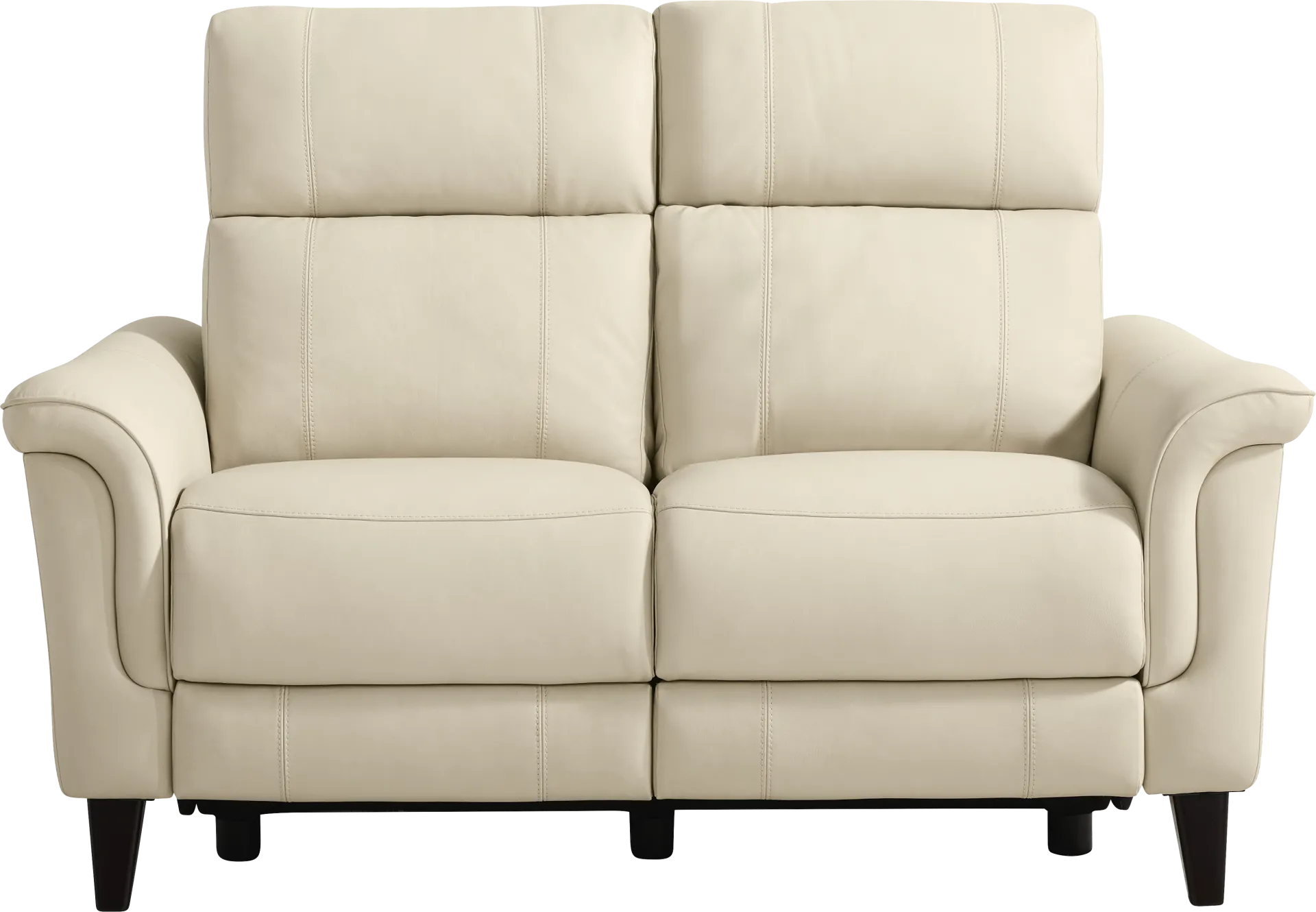 Antonella Beige Leather Loveseat - Image 1