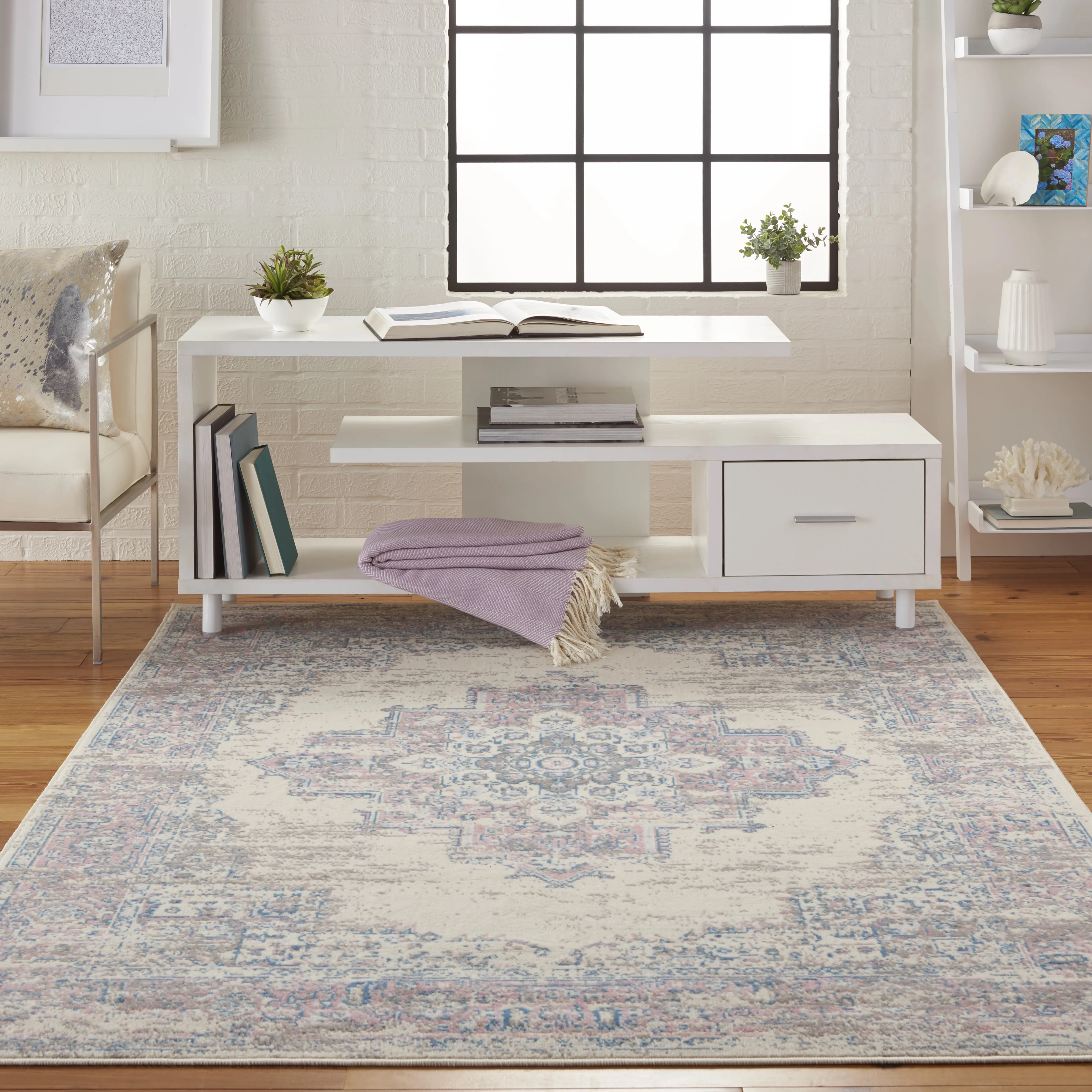Kids Highmark Pink 5'3 x 7'3 Medallion Rug - Thumbnail - Image 3