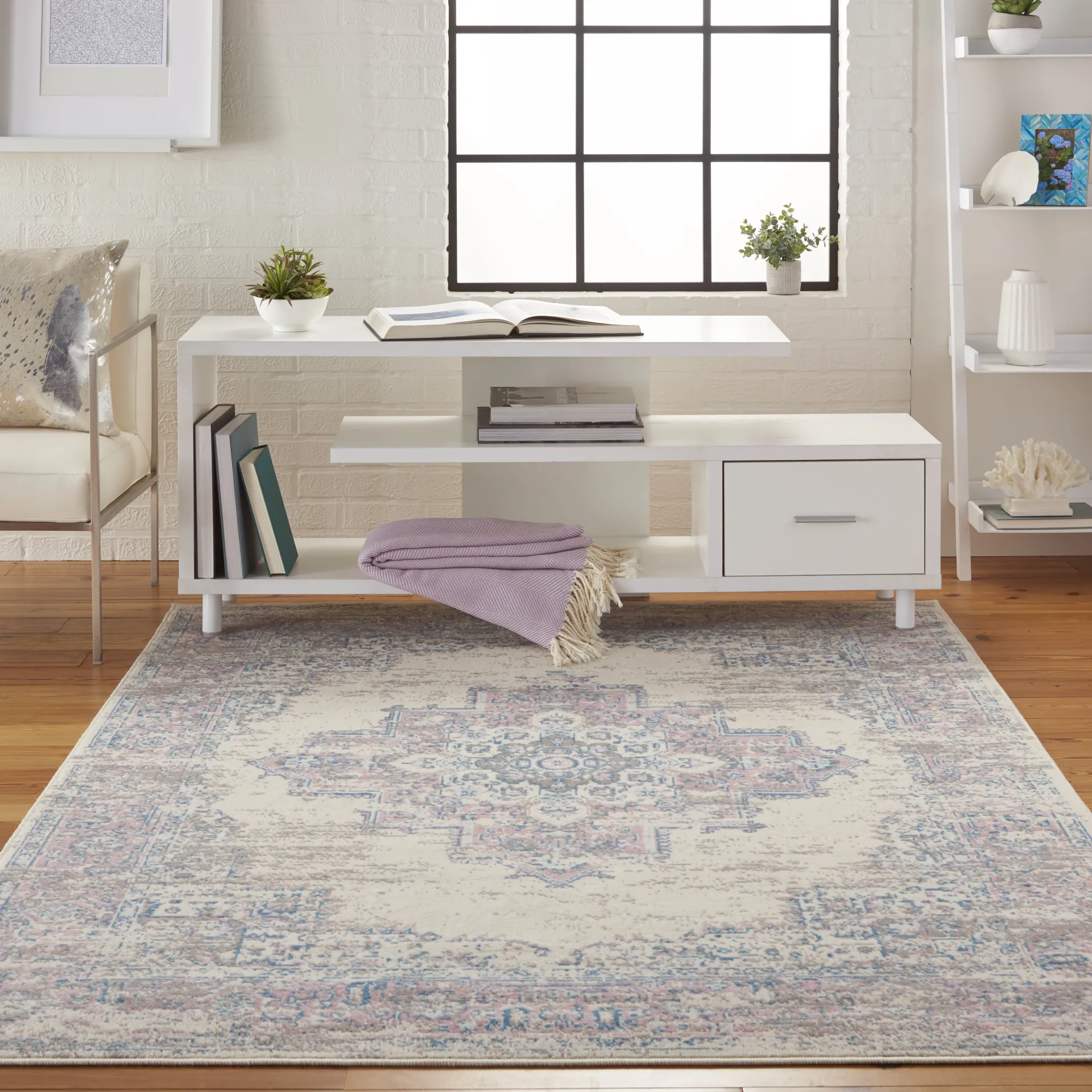 Kids Highmark Pink 5'3 x 7'3 Medallion Rug - Image 3