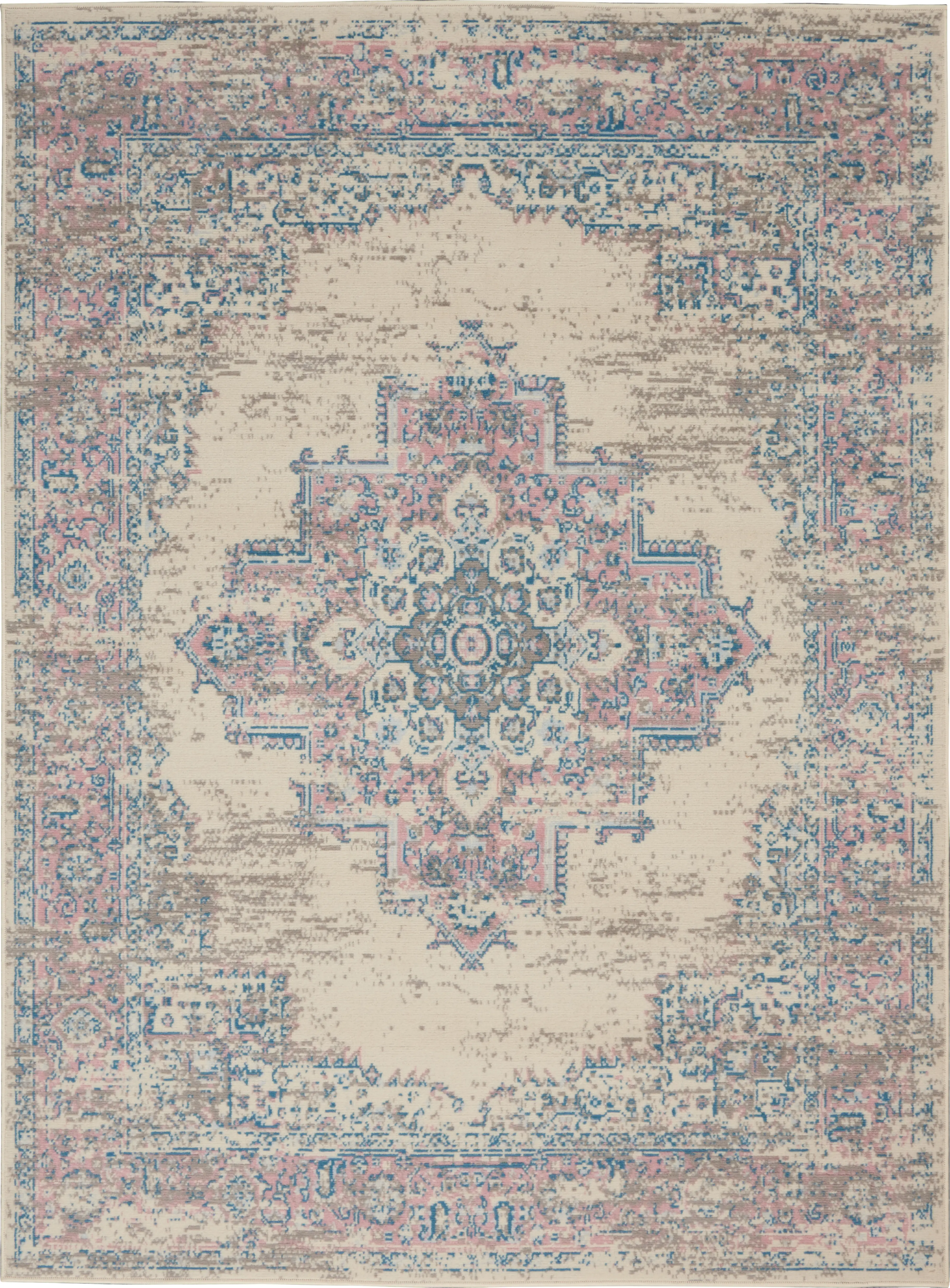 Kids Highmark Pink 5'3 x 7'3 Medallion Rug - Thumbnail - Image 1