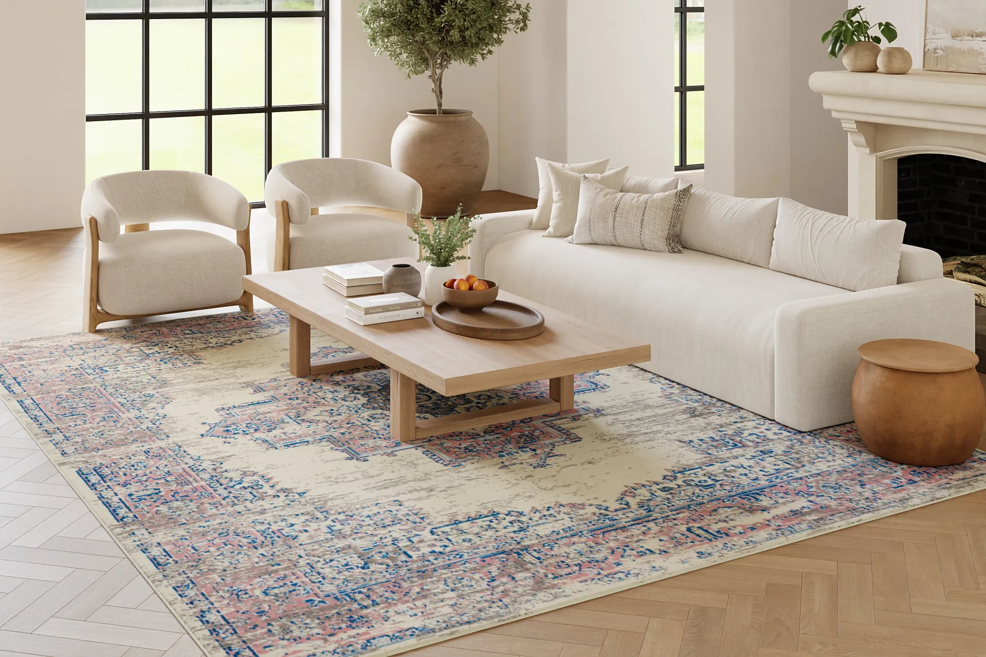 Kids Highmark Pink 7'10 x 9'10 Medallion Rug - Image 5