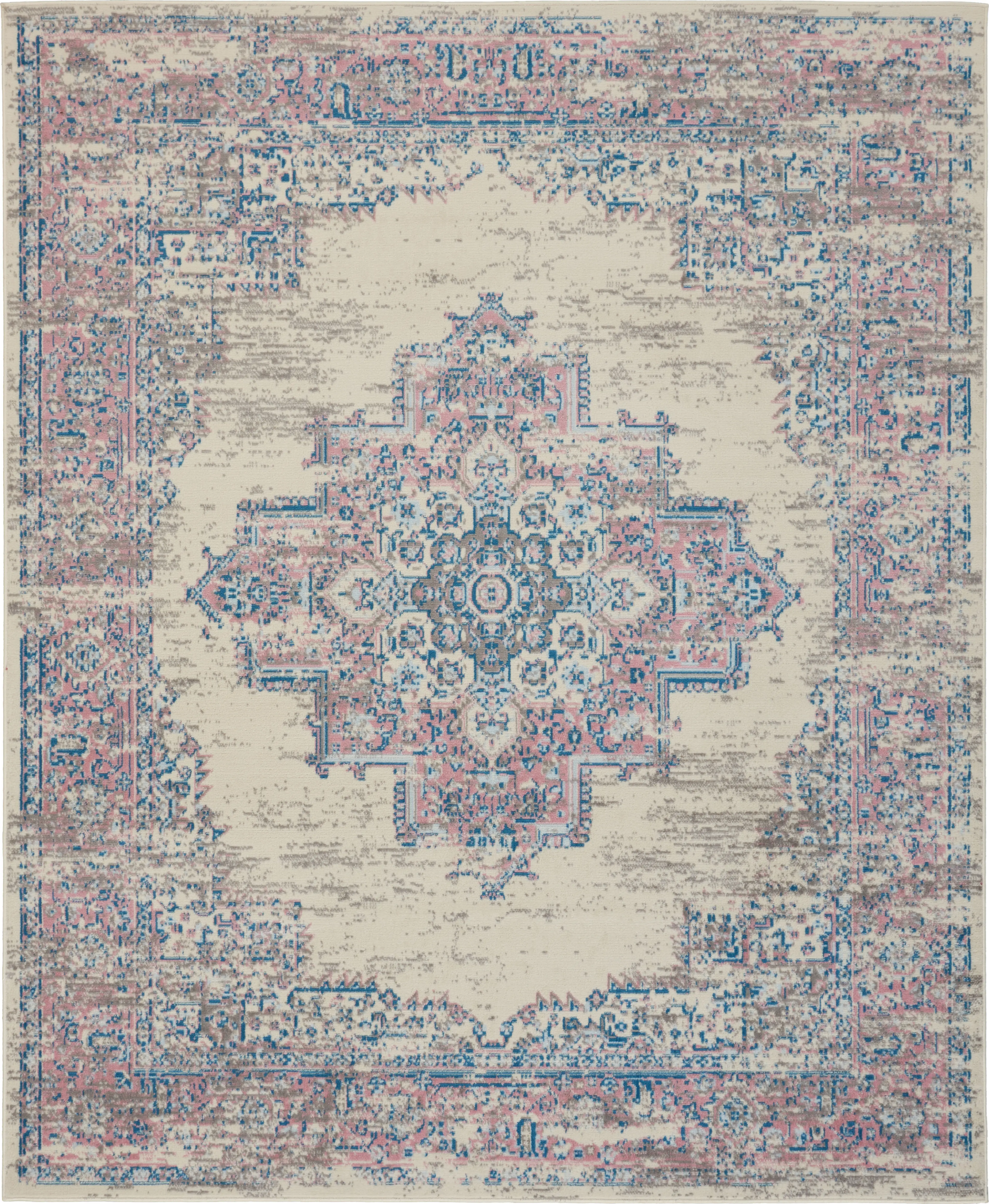 Kids Highmark Pink 7'10 x 9'10 Medallion Rug - Thumbnail - Image 1