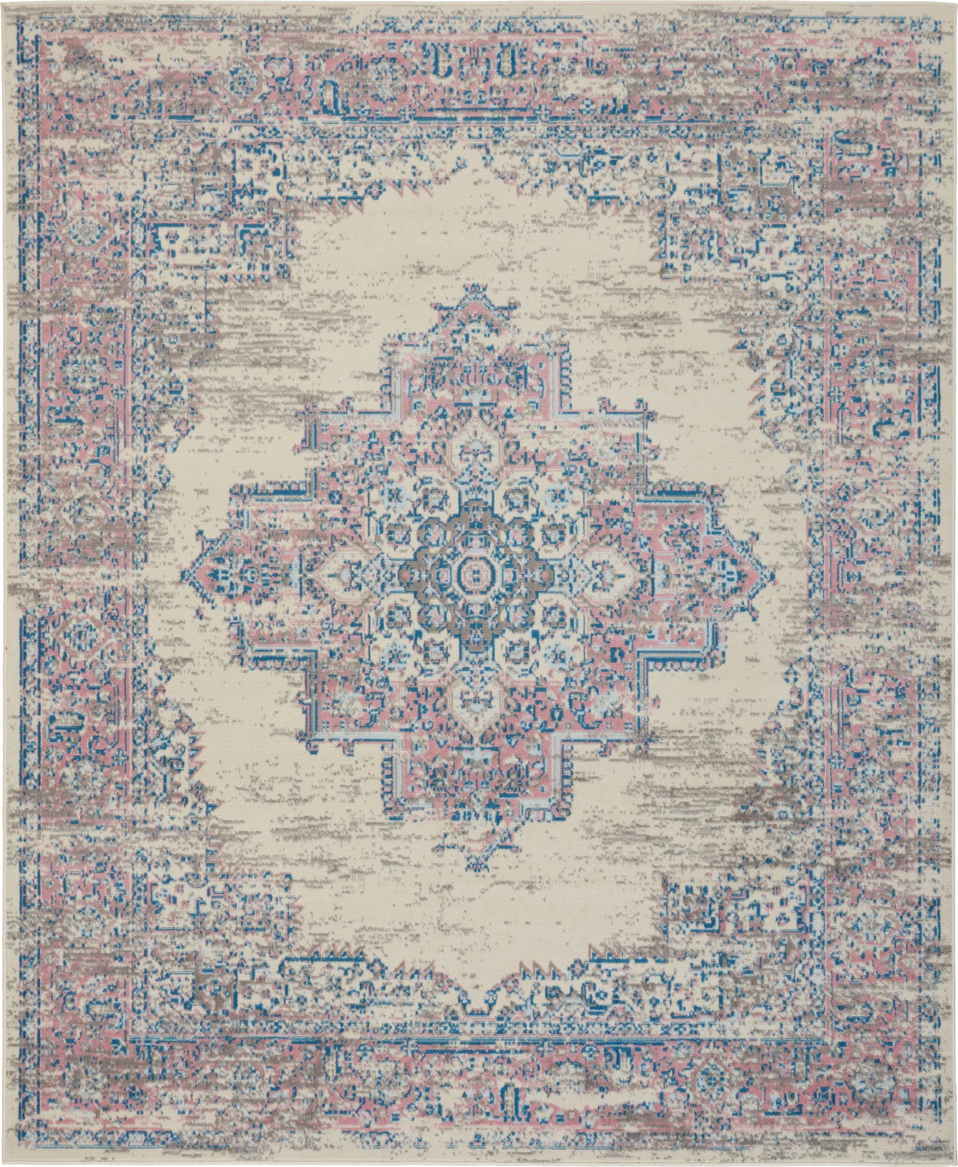 Kids Highmark Pink 7'10 x 9'10 Medallion Rug - Image 1