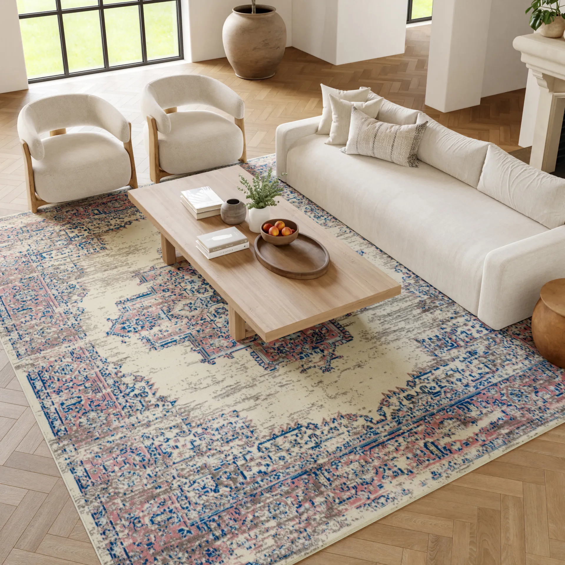 Kids Highmark Pink 7'10 x 9'10 Medallion Rug - Image 4
