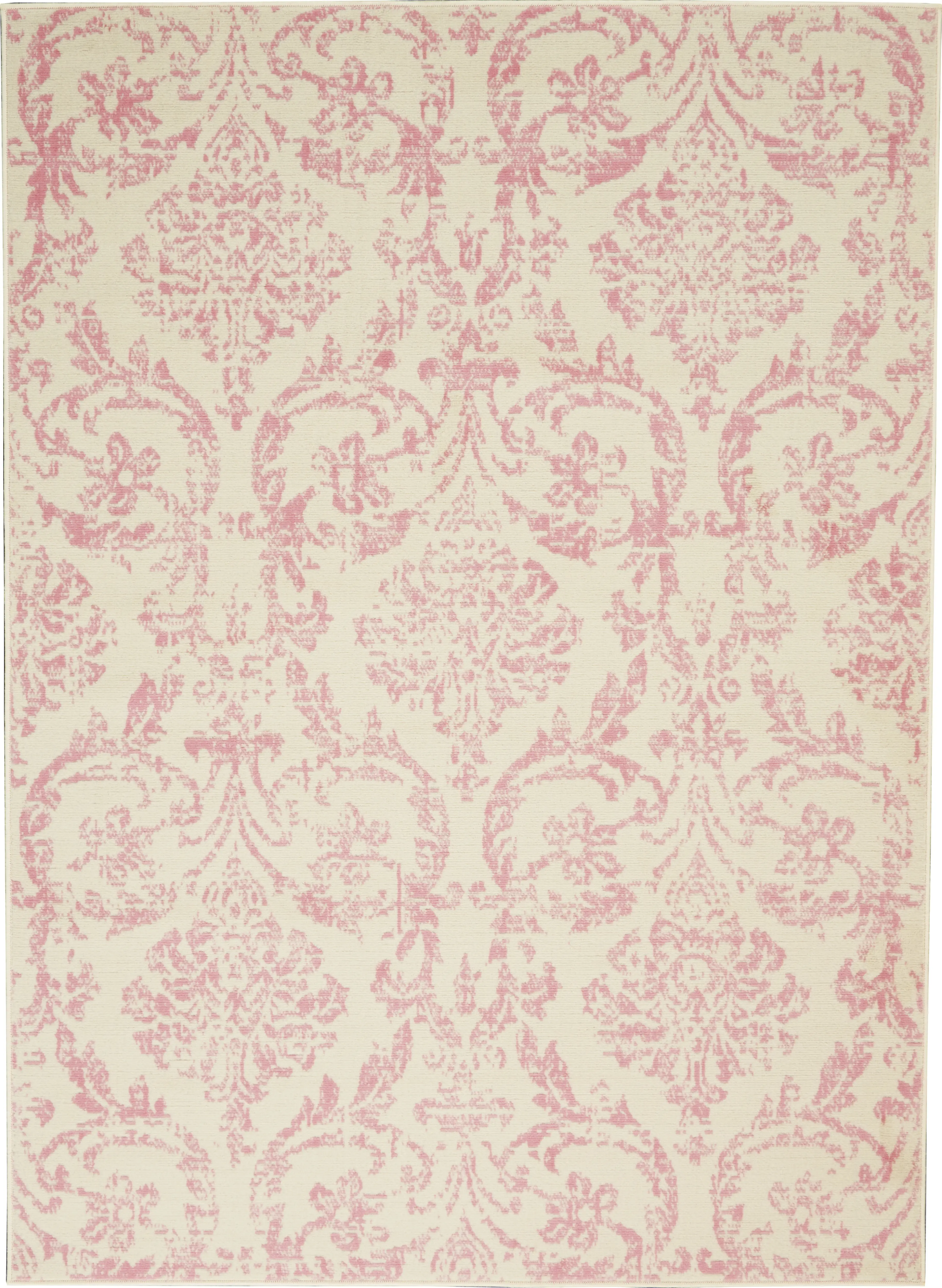 Kids Rosmere Pink 5'3 X 7'3 Damask Rug - Thumbnail - Image 1