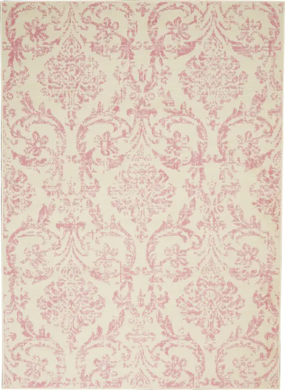 Kids Rosmere Pink 5'3 X 7'3 Damask Rug