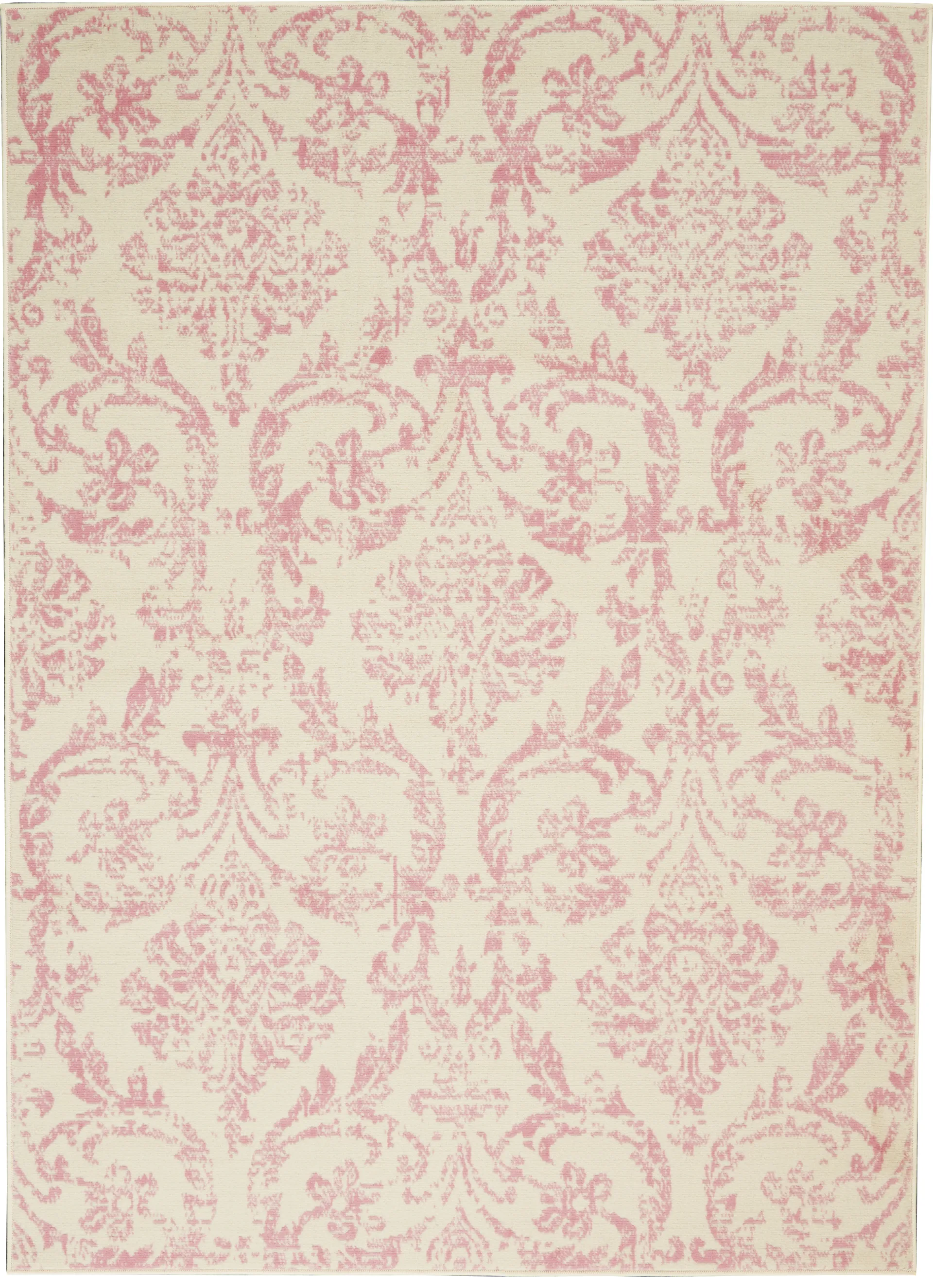 Kids Rosmere Pink 5'3 X 7'3 Damask Rug - Image 1